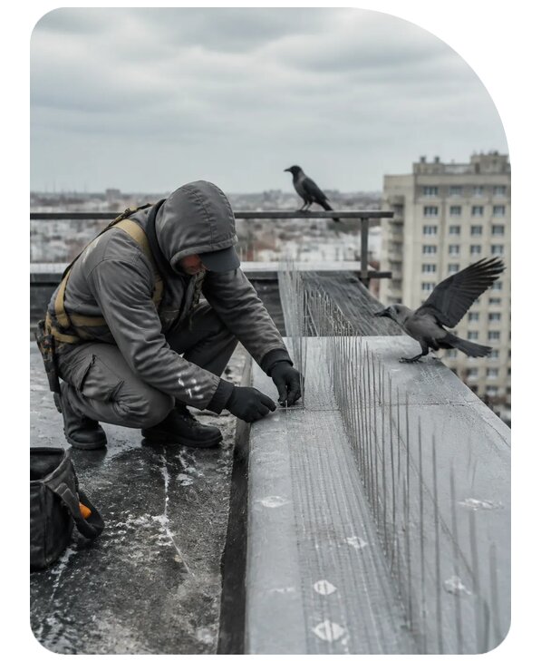 Защита от ворон под ключ в Малоярославце по цене от 5171 р. | Сенат-Млр